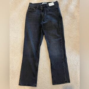 Abercrombie & Fitch Mid-Rise 90’s Straight Jean - Black